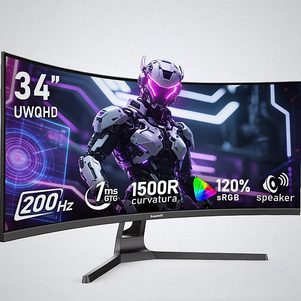 34 Inch Ultrawide Curved 200Hz Gaming Computer Monitor,1500R PC Screen 21:9 U...