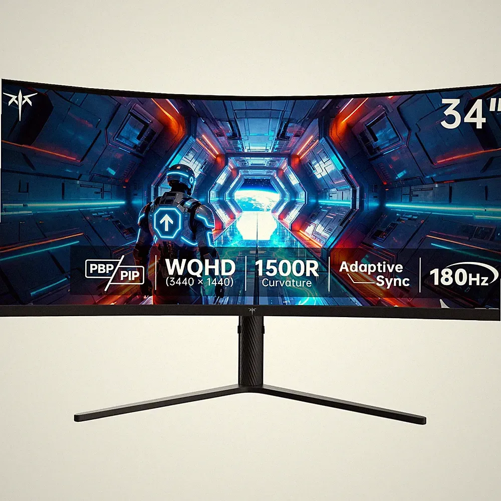 34 Inch Ultrawide Curved Gaming Monitor, 3440x1440 UWQHD 180Hz, H34S5