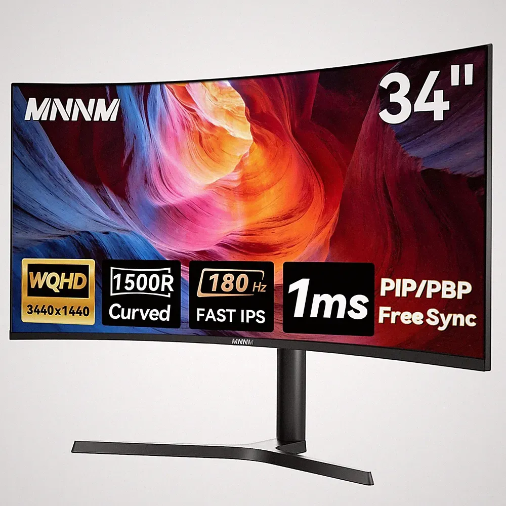 34 Inch Ultrawide Gaming Monitor 219 WQHD 3440 x 1440 R1500 Curved Computer...