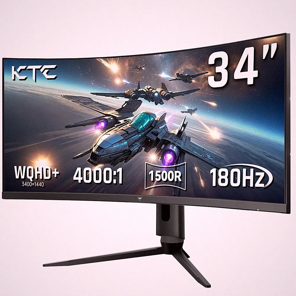 34 Inch Ultrawide Monitor, 180Hz WQHD 3440X1440 Curved Gaming Monitor, 1500R...