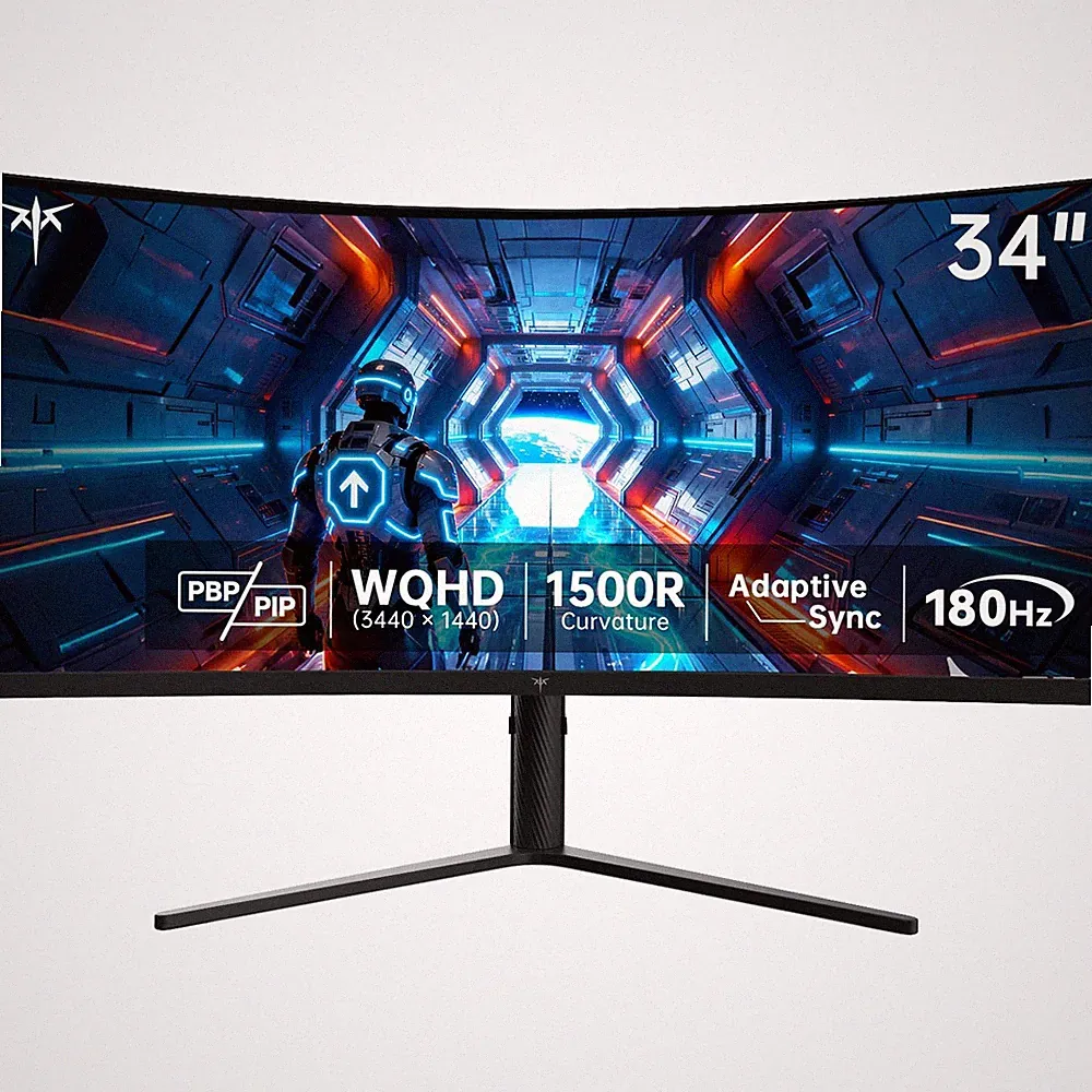 34 Inch UWQHD Curved Gaming Monitor, 3440x1440 Ultrawide PC Monitor 1500R, 18...