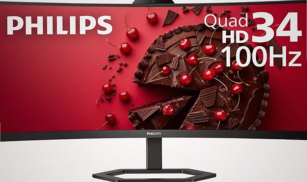 34'' Ultrawide QHD Monitor with Webcam, USB-C, 100Hz, 4-Year Warranty