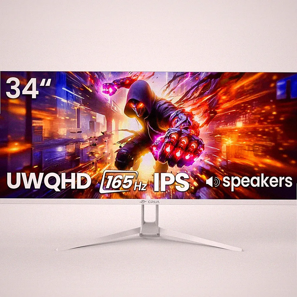 34'' White Gaming Monitor, 165HZ/144HZ, WQHD(3440x1440P) IPS UltraWide Screen...