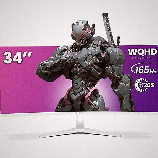 34'' White Gaming Monitor 165Hz FreeSync VA Display