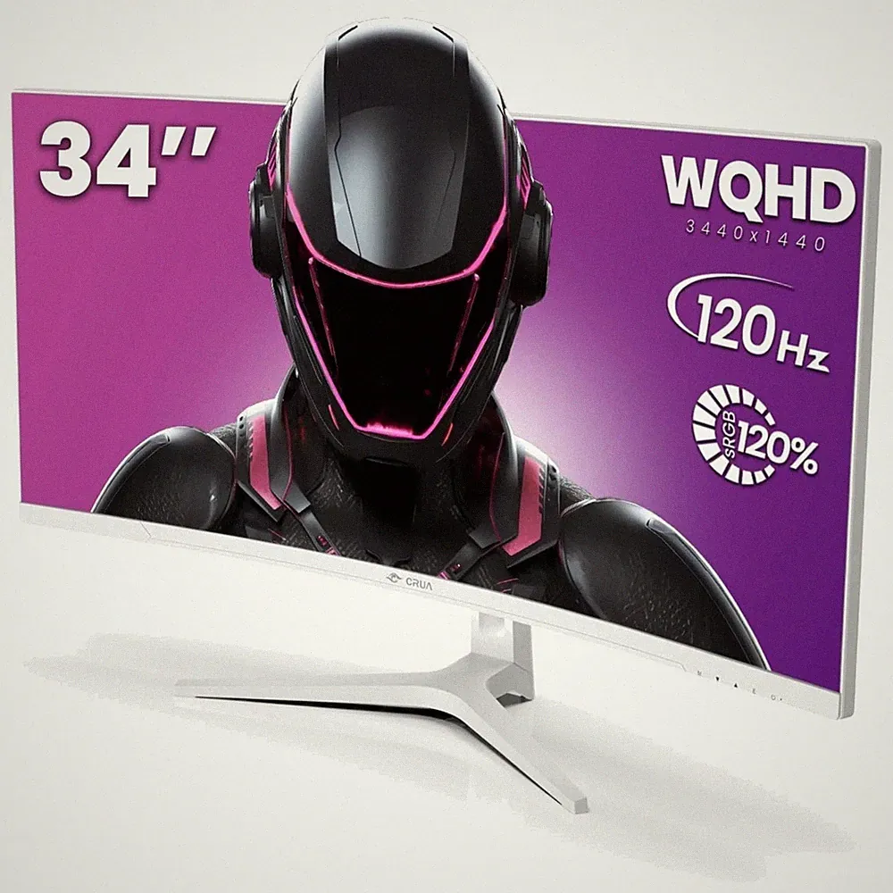 34" WQHD Curved Monitor 120Hz Blue Light Filter HDMI DP