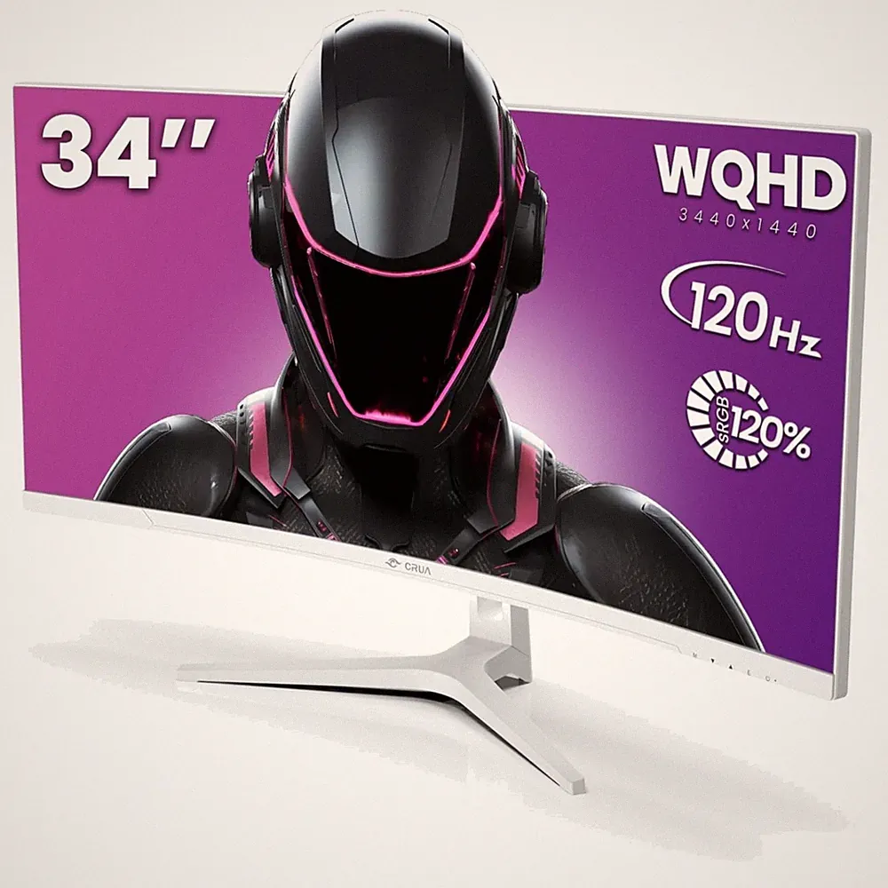 34" WQHD Curved Monitor 120Hz Blue Light Filter HDMI DP