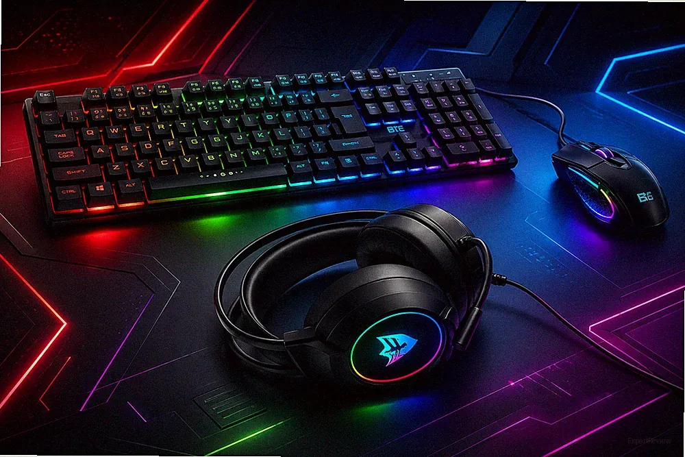 4 IN 1 RGB PC Gaming Keyboard, Mouse, Mouse Pad and Headset Set