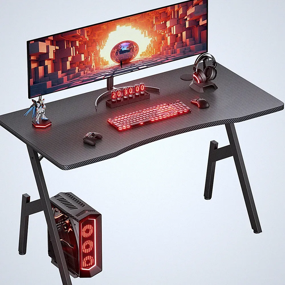 40x19.7 inch Gaming Desk, Ergonomic Computer Desk, Gamer Table, PC Desk, Black