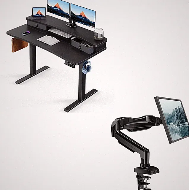 48″ X 24″ Electric Standing Desk Single Monitor Mount
