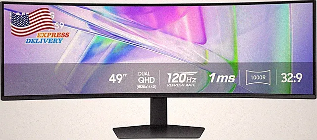49” Business Curved Ultrawide Dual QHD Computer Monitor USB-C Displayport NEW US