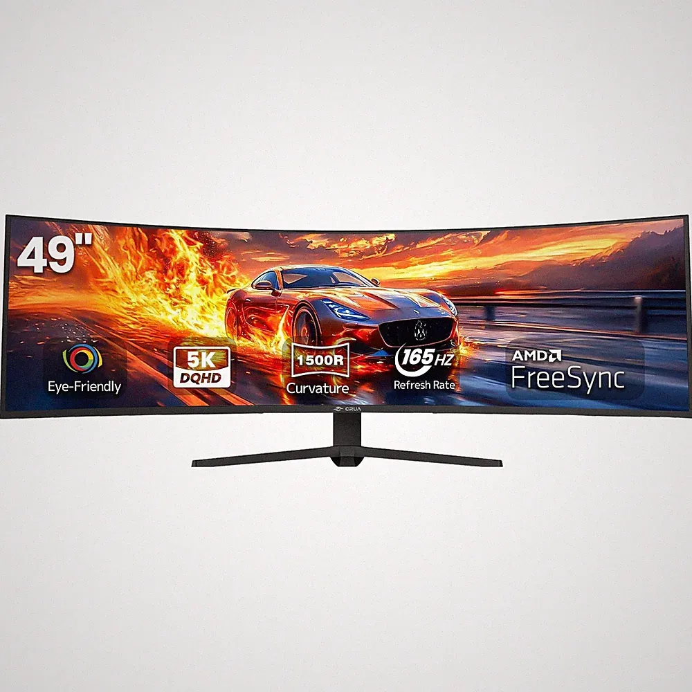 49 Curved Gaming Monitor 5120x1440 144Hz 1500R CRUA CR490QB Black Adjustable