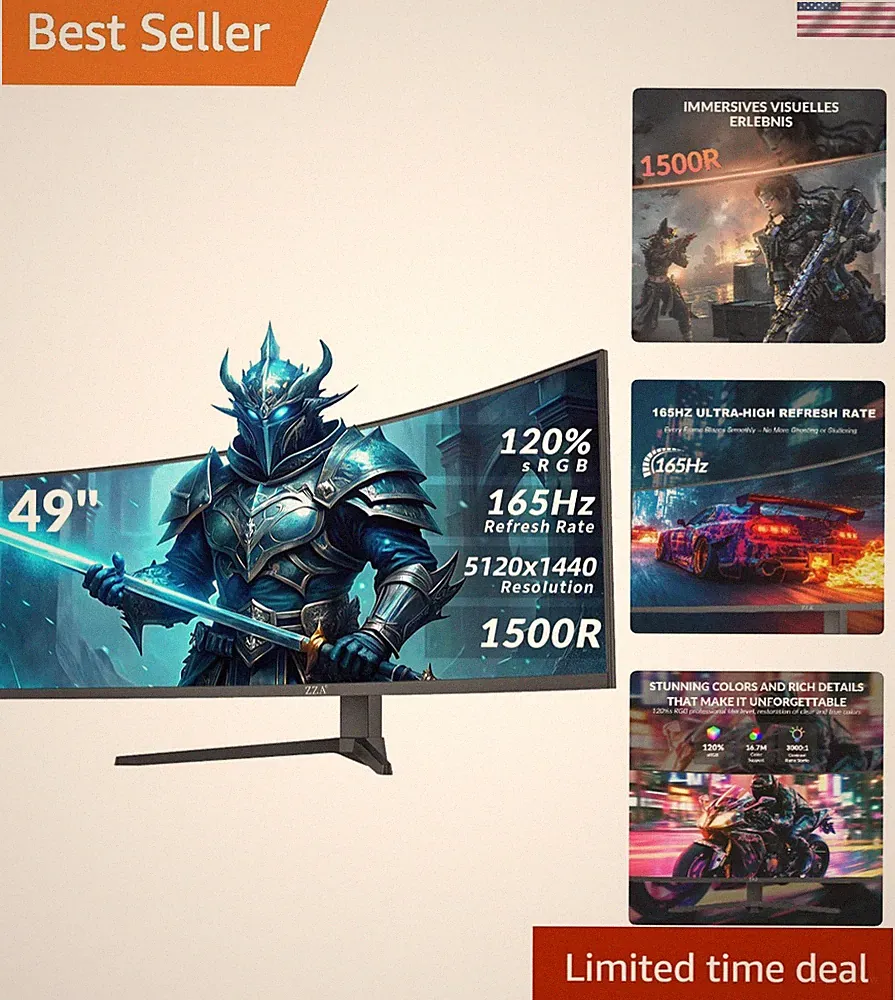 49-Inch DQHD Curved Gaming Monitor | FreeSync, Flicker-Free, Ergonomic Design