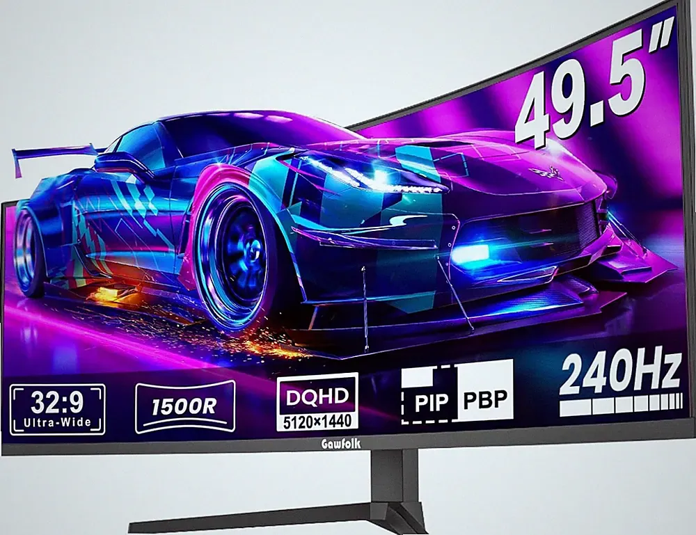 49 Inch Ultrawide Curved Gaming Monitor, 1500R DQHD 5120×1440 PC Screen, 240Hz C