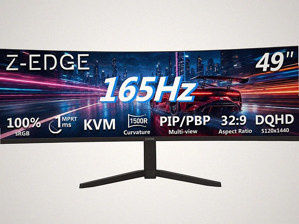 49" Super Ultra Wide 32:9 DQHD 5120 x 1440 165Hz 1ms 1500R Curved Gaming Monitor