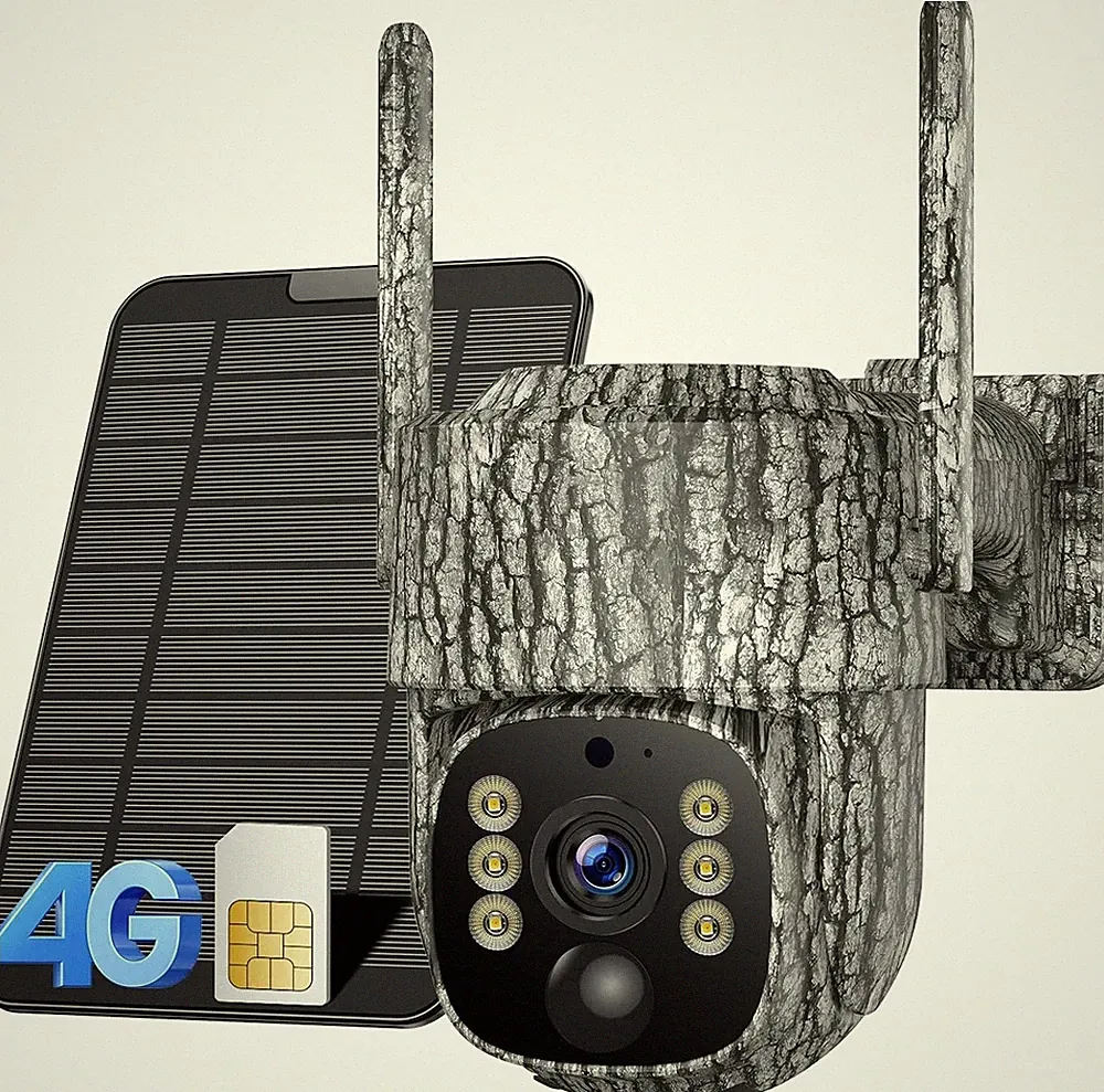 4G LTE Trail Camera Solar 360° PTZ 2.5K HD No WiFi Game Camera GPS App