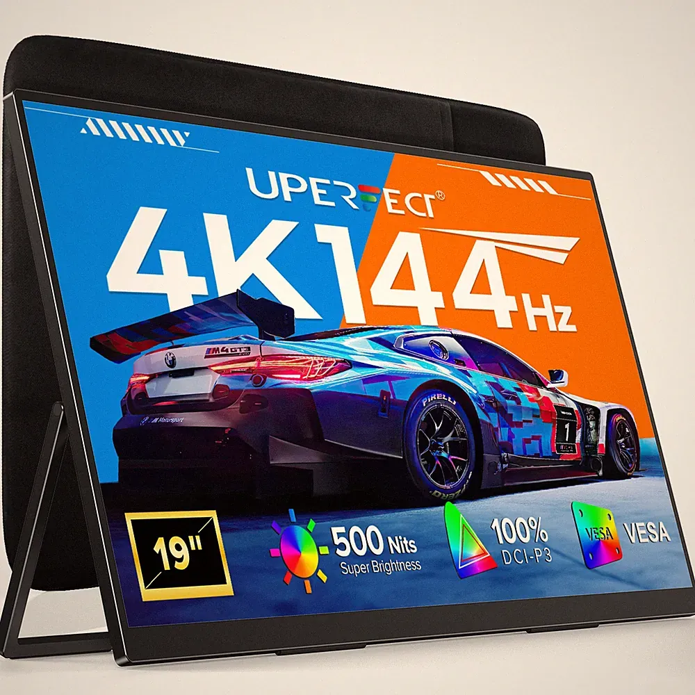 4K 144Hz Portable Monitor 19" HDR Fast Refresh Gaming Display QLED w/Kickstand