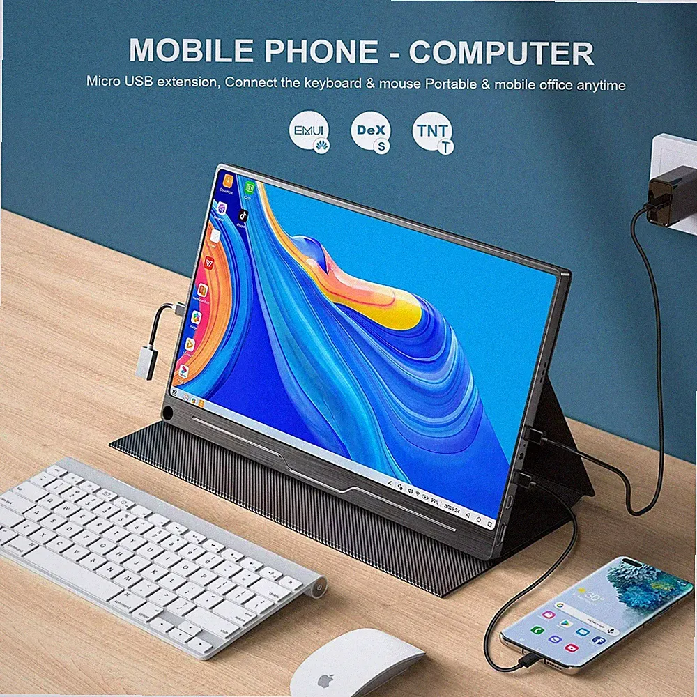 4K Computer Monitor 15.6" IPS UHD USB C Monito HDR FreeSync for Laptop PC Phone