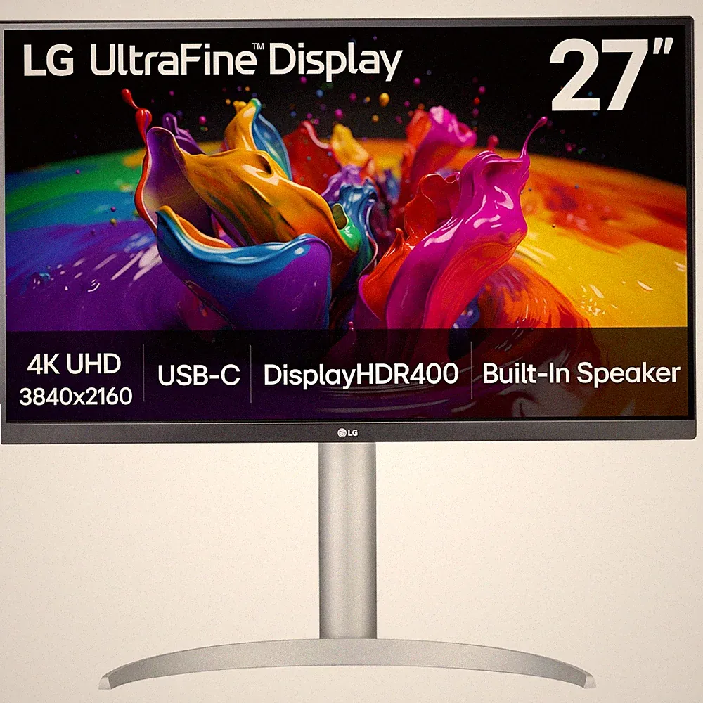 4K Monitor 27 inch Ultrafine UHD 3840x2160 USB C DisplayPort White LG Adjustable