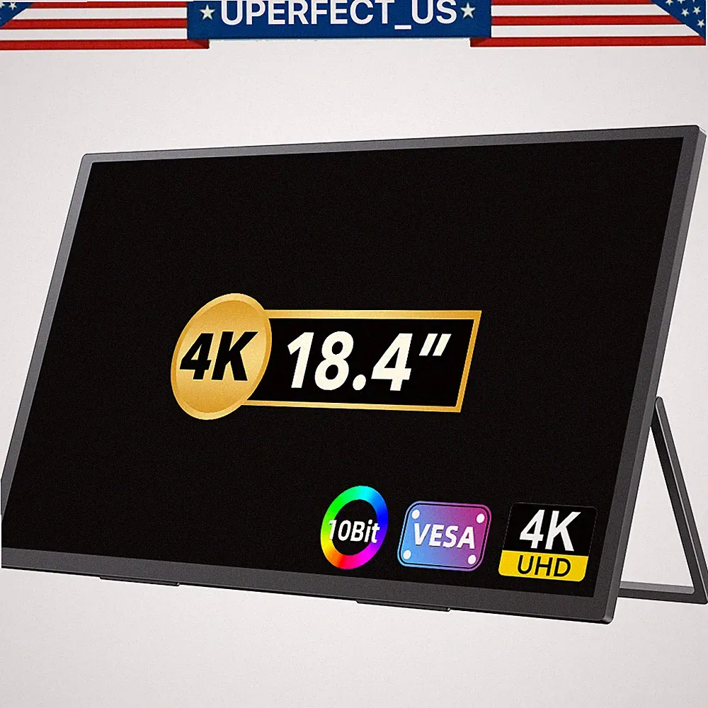 4K Portable Monitor, 18.4" 1500:1 Gaming HDR Screen Display HDMI 3840*2160P Used