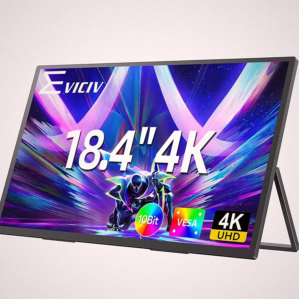 4K Portable Monitor 18.4" 4K Extended Display 100% sRGB For Steam Deck PS 4 5