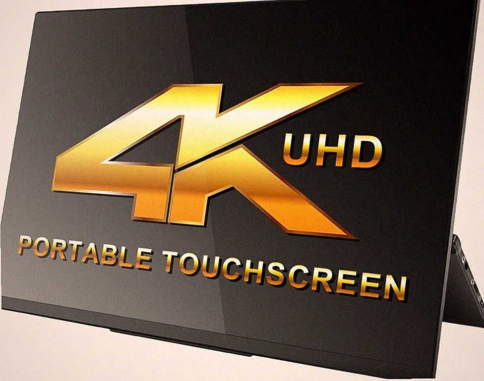4K Portable Monitor Touchscreen, 15.6 Inch UHD 3840x2160 Auto-Rotation, 10 Point
