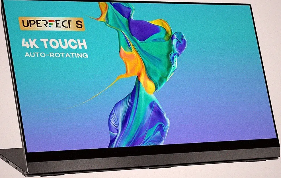4K Touchscreen Portable Monitor 15.6" Auto Rotate Screen Ultra Slim w/Stand Fold