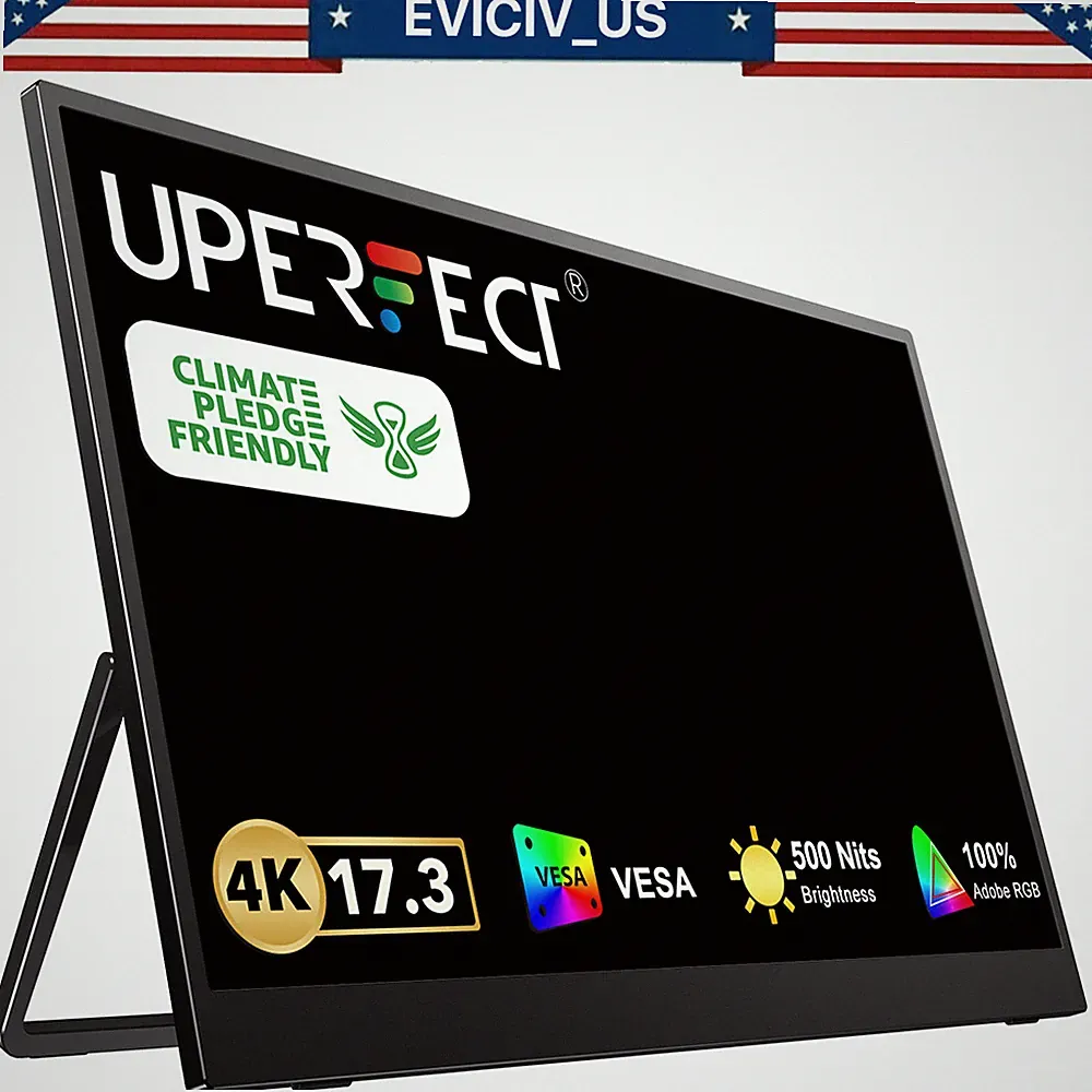 4K Portable Monitor, UPERFECT 17.3" Gaming Monitor 3840 * 2160 HDMI USB C UHD US