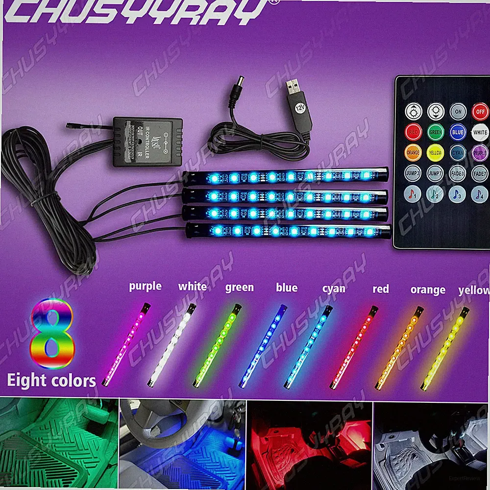 4pcs USB RGB Gaming LED Light Strip for PC Computer Case Decoration Gamer US