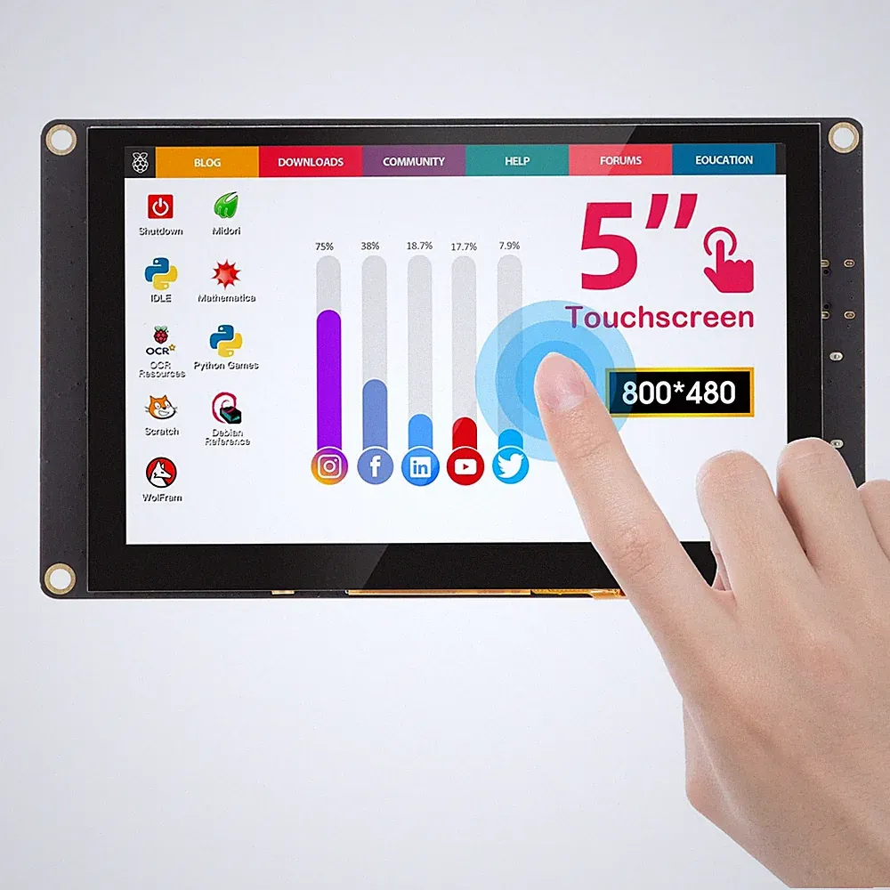 5 Inch Mini Touchscreen Monitor TN 5Point HD LCD 800480 Fits Raspberry Pi