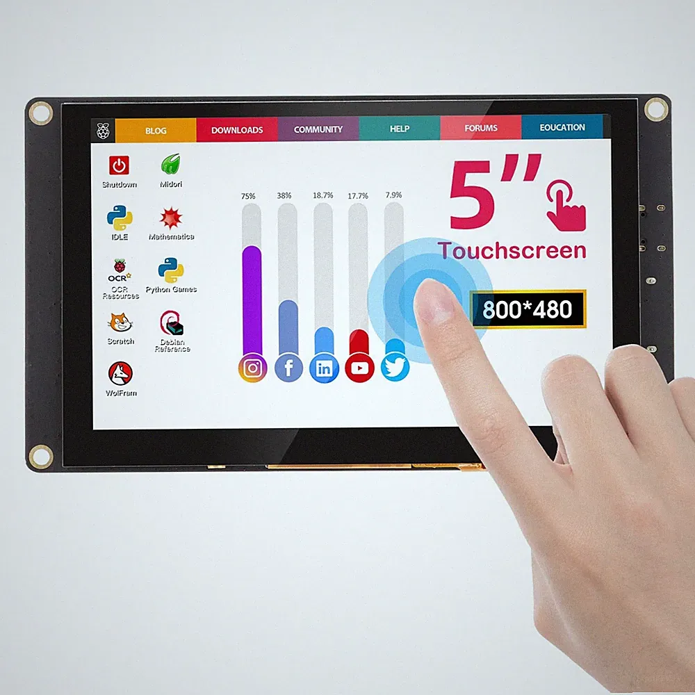 5 Inch Mini Touchscreen Monitor TN Capacitive 5Point Touch HD LCD Display PC