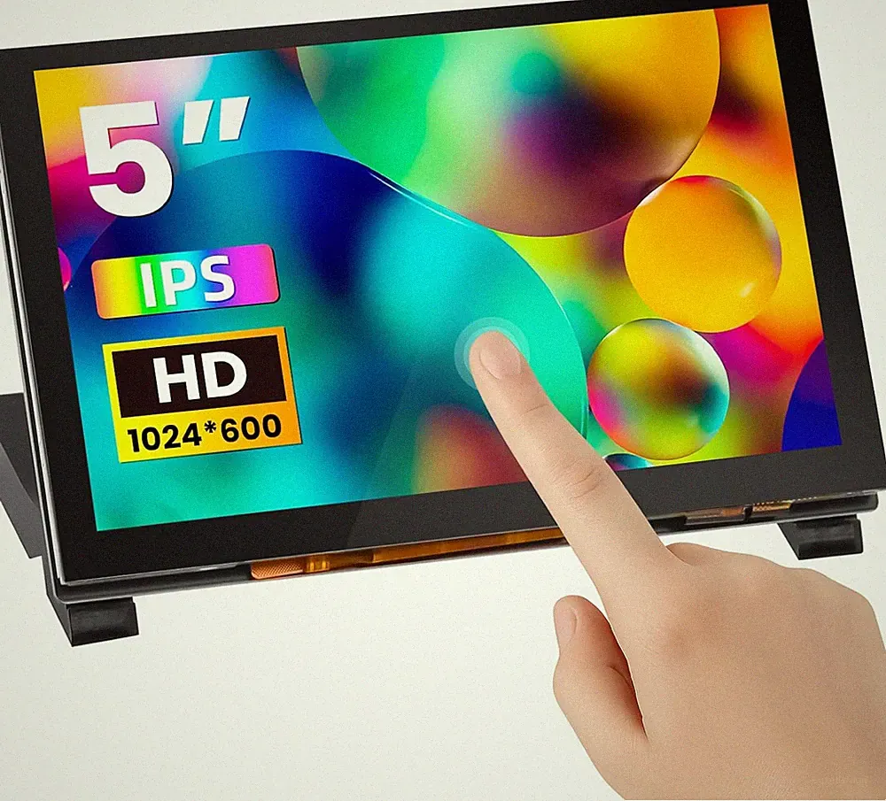 5 Inch Touchscreen Monitor for Raspberry Pi, 1024X600 IPS HD Capacitive Touch Sc