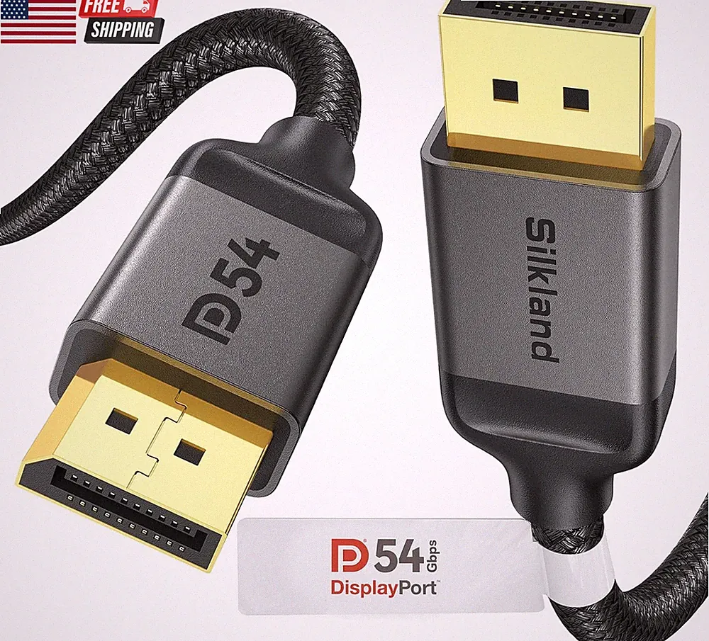 54Gbps Displayport Cable 2.1 [VESA Certified], DP 2.1 Cable [16K@30Hz, 8K@120Hz