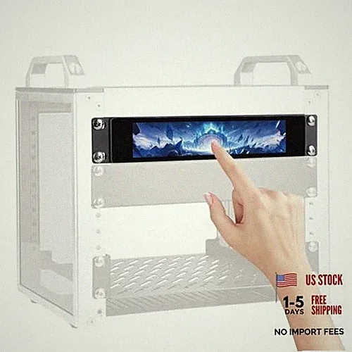 6.91 inch 1424x280 LCD Touch Screen 1U Rack Mount Monitor for DeskPi RackMate