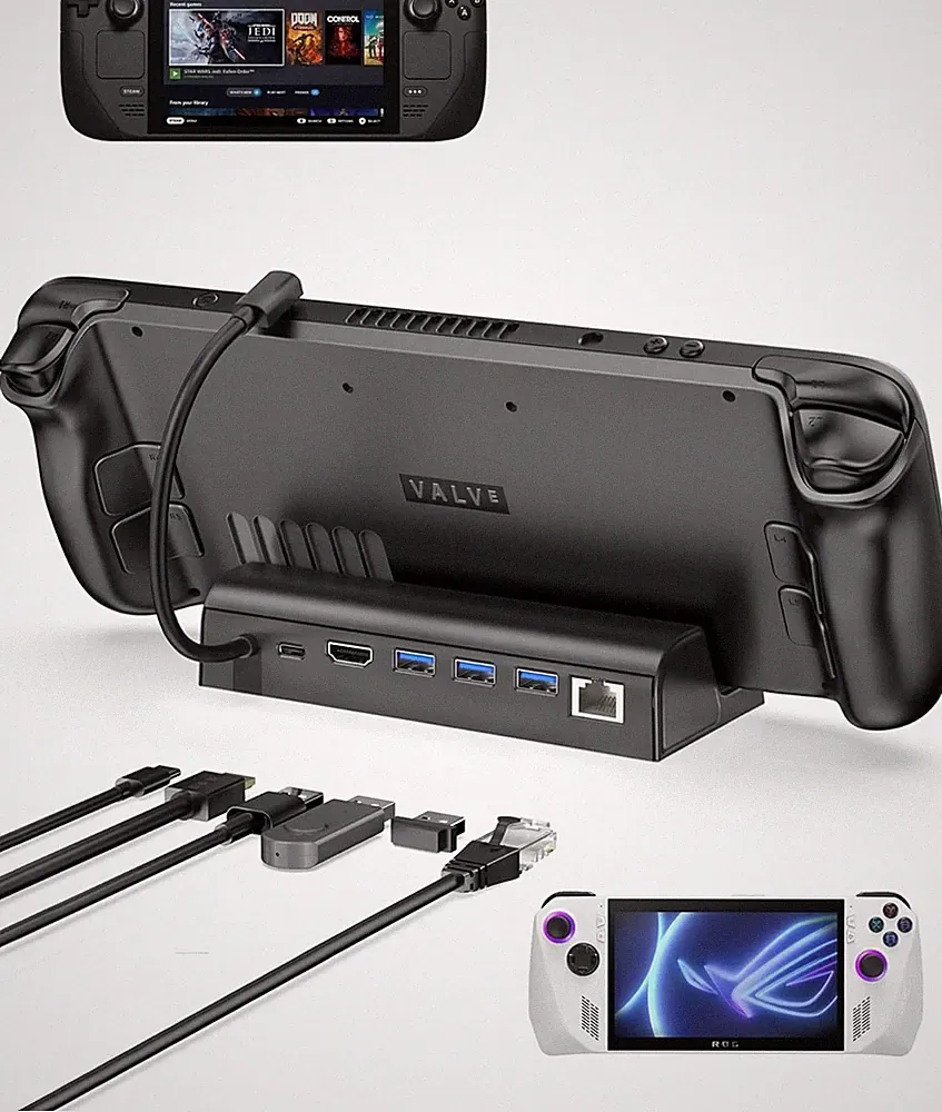 6-In-1 Docking Station for Steam Deck/Rog Ally, Steam Deck Dock with HDMI 2.0 4K