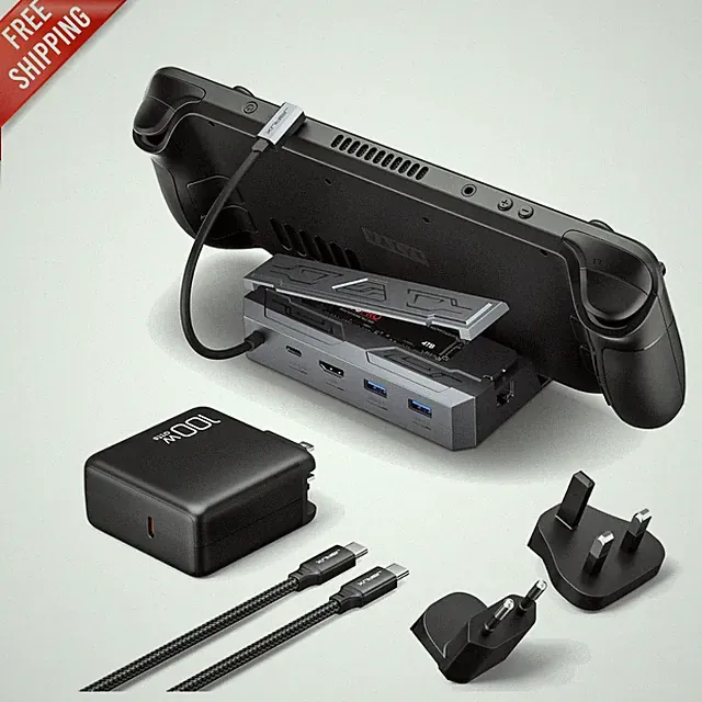 6-in-1 Steam Deck Dock - Vibrant 4K HDMI & Gigabit Ethernet Connectivity
