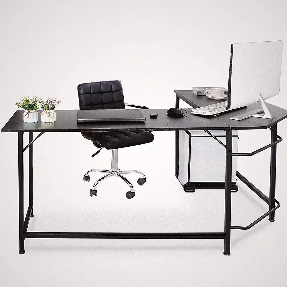 66" L-Shaped Gaming Desk Corner Computer Desk PC Laptop Study Table Workstation