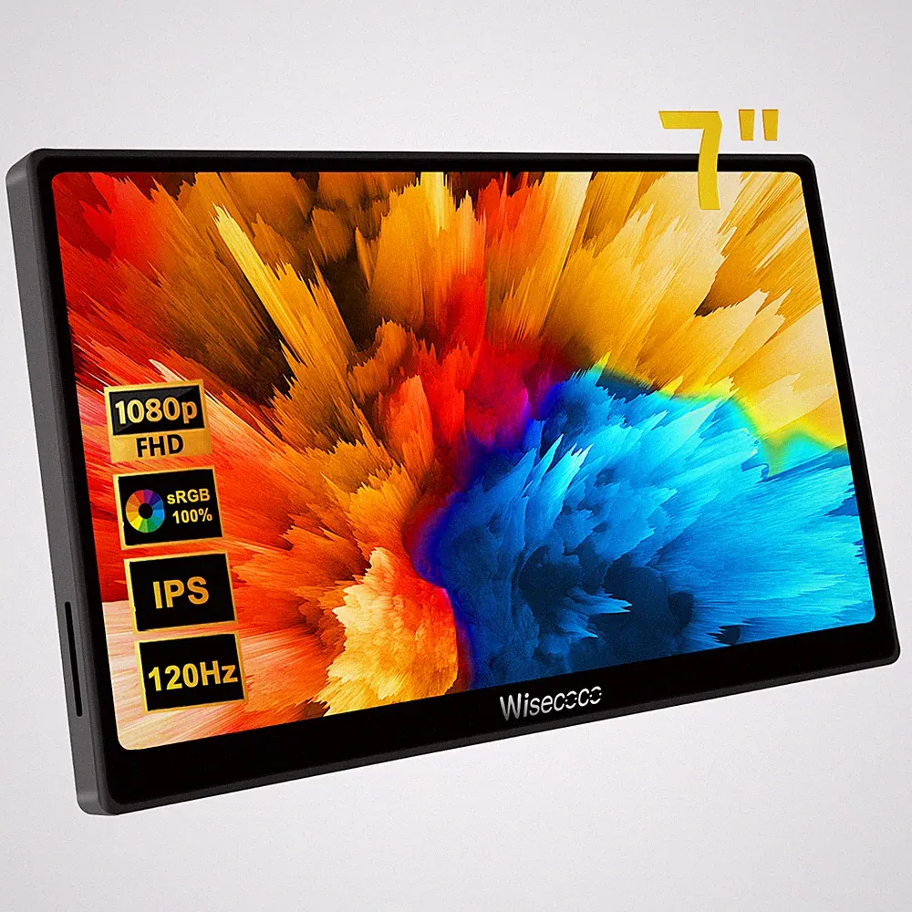 7'' 1080P Touch Screen 120Hz Mini Portable Monitor IPS LCD Display for Laptop PC