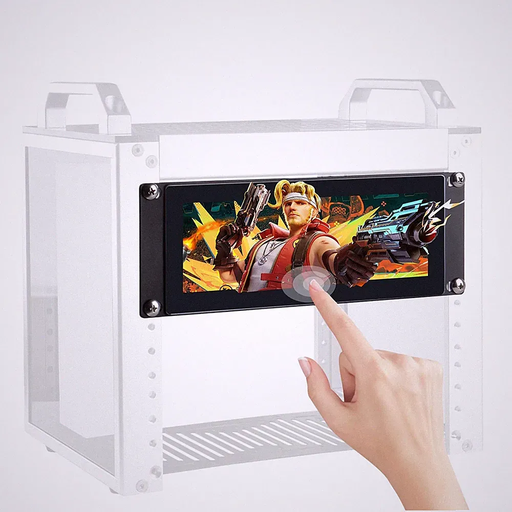 7.84 inch 1280x400 LCD Touch Screen 2U Rack Mount Monitor for DeskPi RackMate...