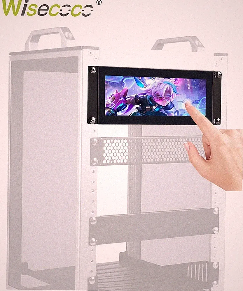 7.84"TouchScreen 2U Rack Mount Monitor 1280x400 for DeskPi RackMate T0/T1/T2/T0