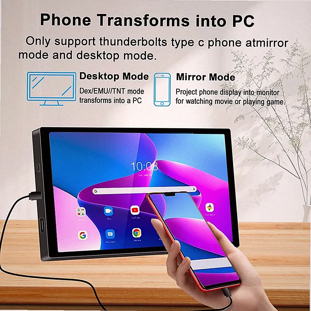 7" PC Touch Screen LCD CCTV Monitor AV/RCA/VGA/HDMI 1080P Display w/ Stand VESA