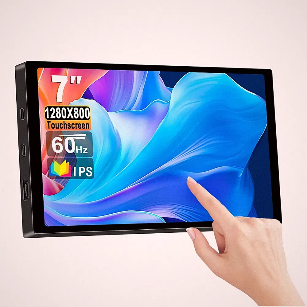 7″ Portable Monitor 1280X800 USB-C IPS Touch screen LCD display for Raspberry