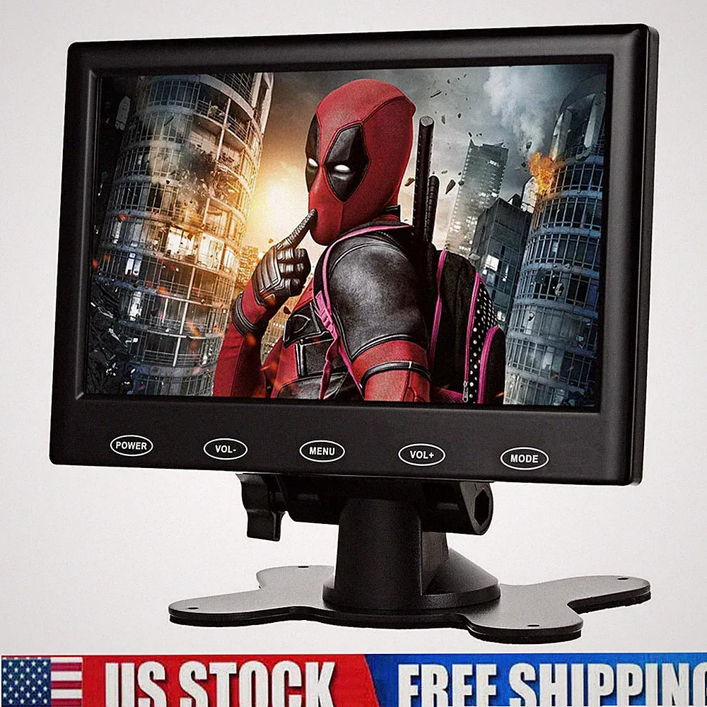 7'' Portable Small Monitor HDMI LCD Screen for PC/TV/Security System VGA-US