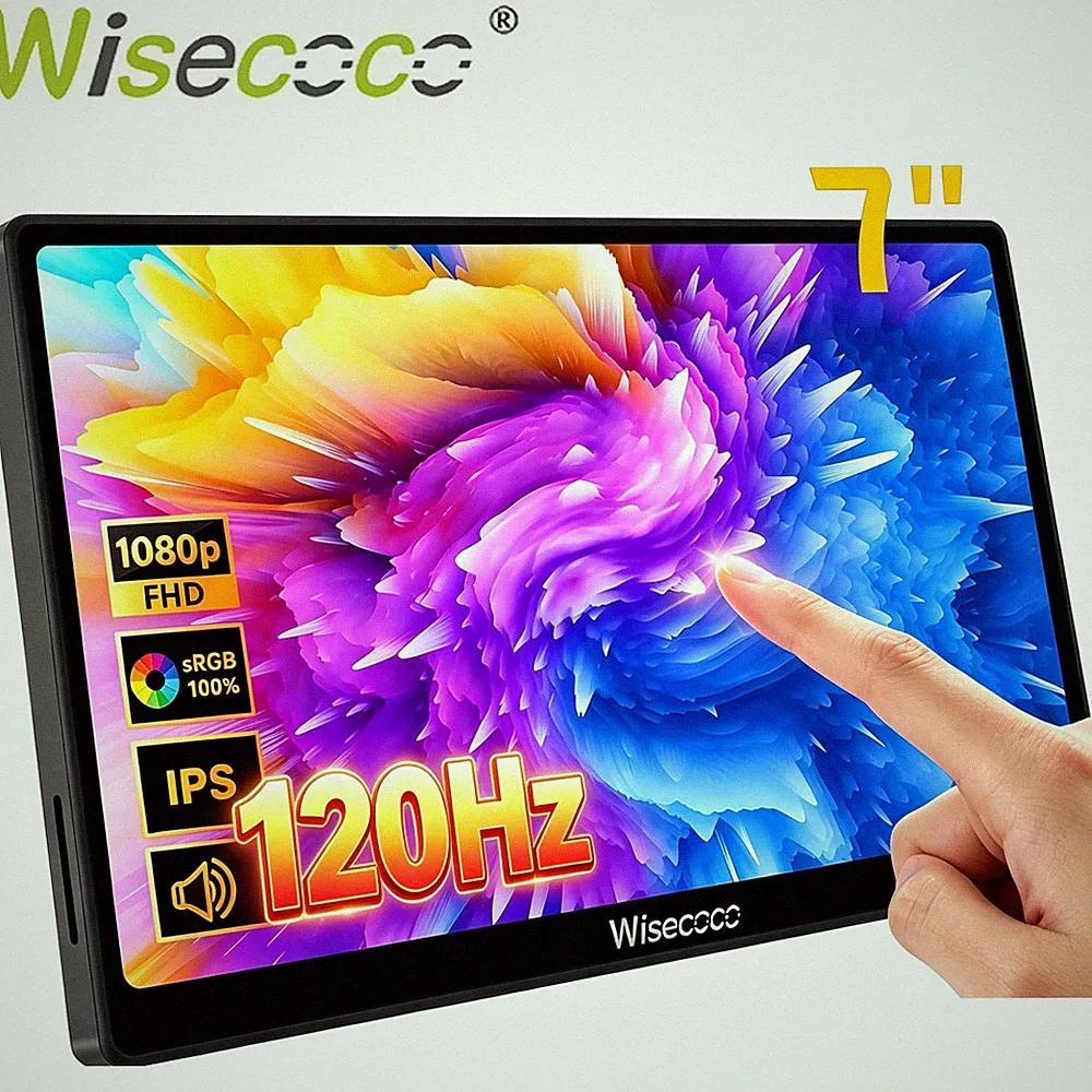 7'' Portable Touch Monitor 120Hz IPS LCD Screen 1920x1080 Display for PC Gaming