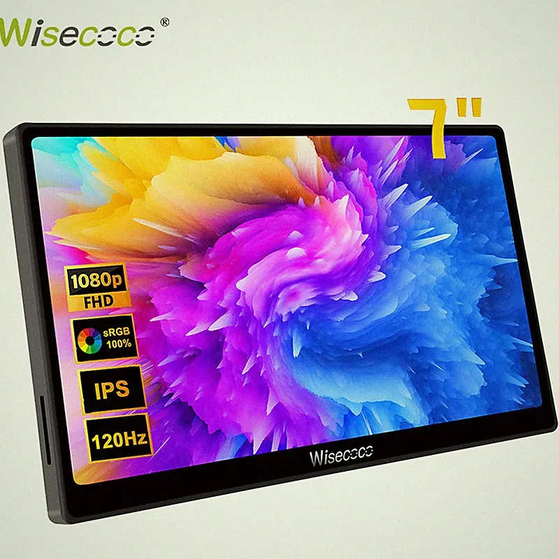 7'' Portable Touch Monitor 120Hz IPS LCD Screen 1920x1080 Display for PC Gaming