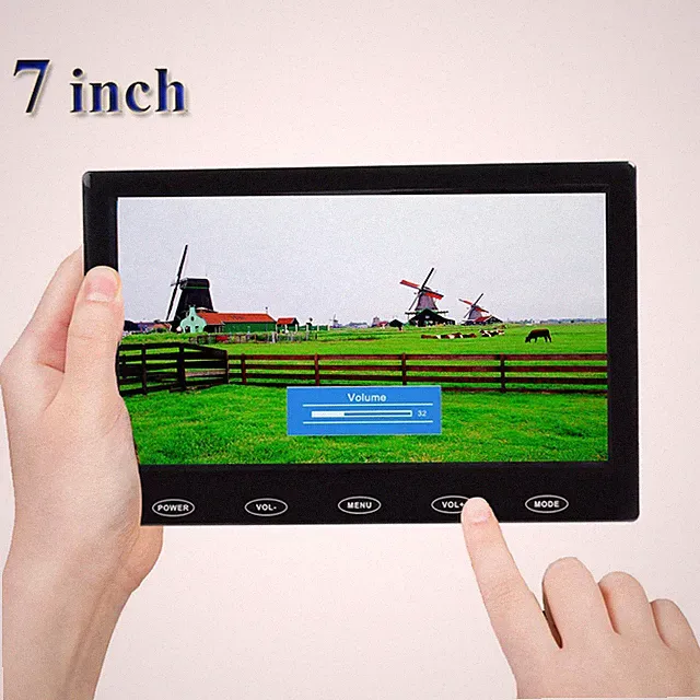 7" TFT LCD CCTV Monitor PC Screen AV RCA VGA HDMI 1080P for DSLR Raspberry PI