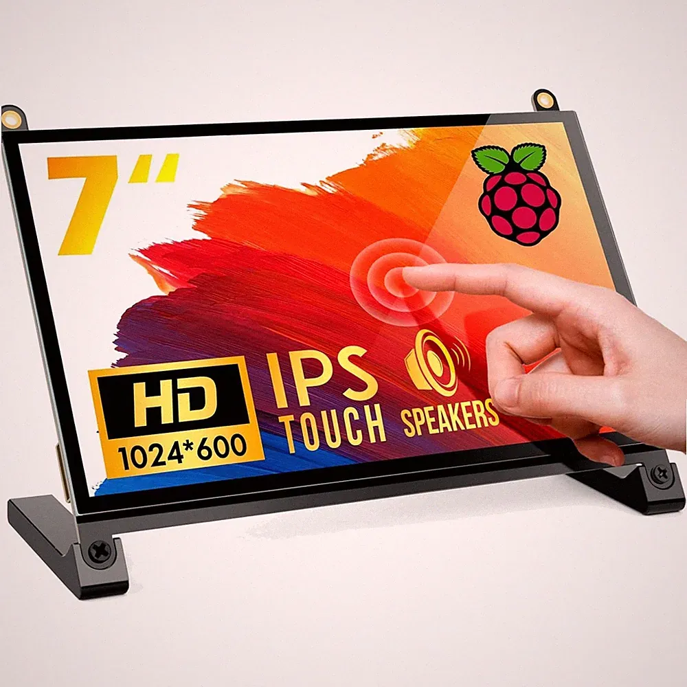 7" Touchscreen Monitor, 1024x600 IPS Raspberry Pi Screen