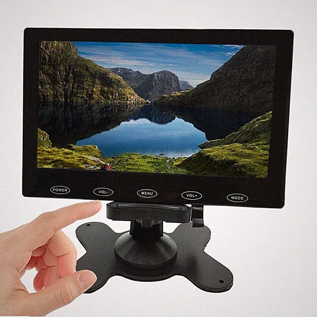 7" Ultra Thin Monitor with Speaker & Adapter Touch Buttons, HDMI VGA AV Input