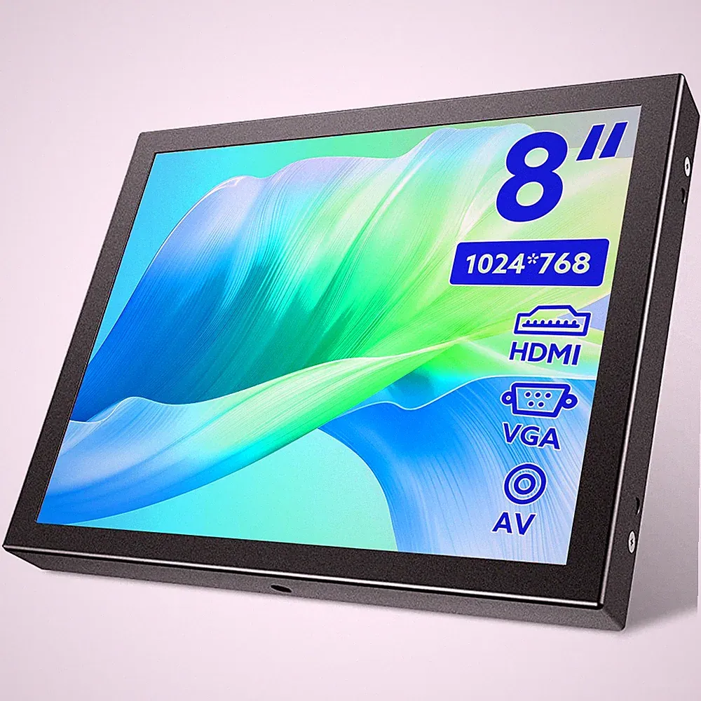 8" Eyoyo Monitor 1024x768 Display Car Rear View Screen w/Speaker VGA HDMI fr PS4