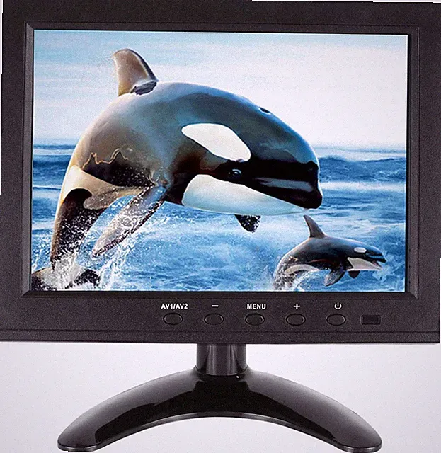 8" FHD Security Monitor with Remote, HDMI/VGA/USB, Built-In Speaker