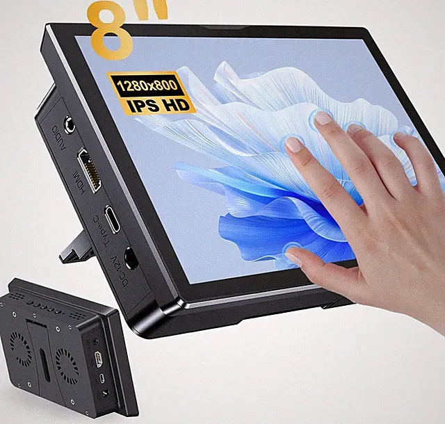 8 Inch Touchscreen for Raspberry Pi,5-Point 1280 * 800 IPS Touchscreen Portable